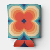 Retro Abstracte Herhaal Achtergrond Blikjeskoeler (Achterkant)