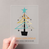 Retro Abstracte kerstboom Mid Century Modern Acryl Uitnodigingen (Insitu (Draagbaar))