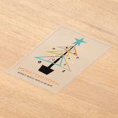 Retro Abstracte kerstboom Mid Century Modern Acryl Uitnodigingen (Laagn)