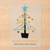 Retro Abstracte kerstboom Mid Century Modern Acryl Uitnodigingen (Voorkant)