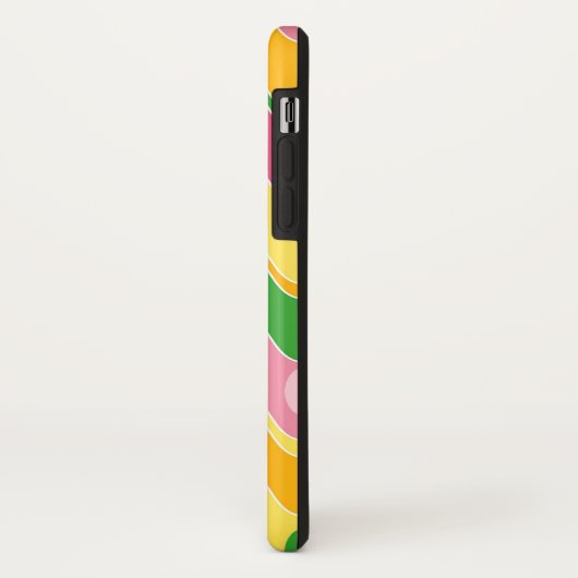 Retro Abstracte kleurrijke Zig Zag Mod Phone Case (Achterkant/links)