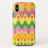 Retro Abstracte kleurrijke Zig Zag Mod Phone Case (Achterkant)