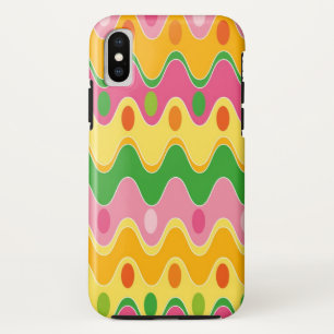 Retro Abstracte kleurrijke Zig Zag Mod Phone Case