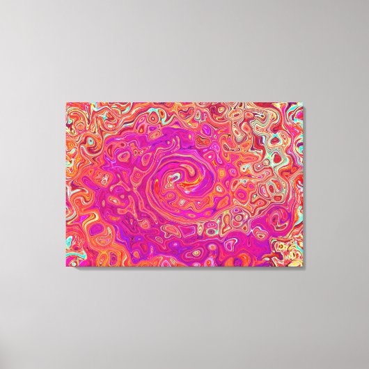 Retro Abstracte koraal en Paarse marmer Swirl Canvas Afdruk (Voorkant)