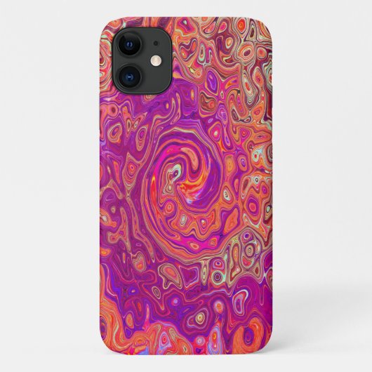 Retro Abstracte koraal en Paarse marmer Swirl Case-Mate iPhone Case (Achterkant)