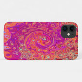 Retro Abstracte koraal en Paarse marmer Swirl Case-Mate iPhone Case (Achterkant (horizontaal))