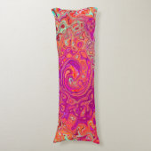 Retro Abstracte koraal en Paarse marmer Swirl Lichaamskussen (Voorkant Verticaal)