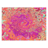 Retro Abstracte koraal en Paarse marmer Swirl Tafelkleed (Voorkant (Horizontaal))