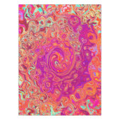 Retro Abstracte koraal en Paarse marmer Swirl Tafelkleed (Voorkant)