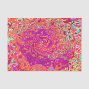 Retro Abstracte koraal en Paarse marmer Swirl Tissuepapier