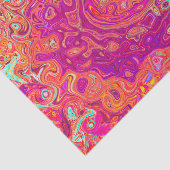 Retro Abstracte koraal en Paarse marmer Swirl Tissuepapier (Detail)