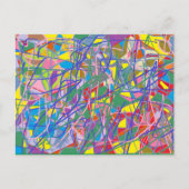 REtro abstracte kunst met vele kleuren en lijn Briefkaart (Voorkant)