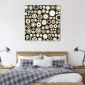 Retro Abstracte kunst - omcirkeld Canvas Afdruk (Insitu (Slaapkamer))
