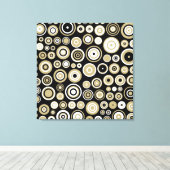 Retro Abstracte kunst - omcirkeld Canvas Afdruk (Insitu (Houten vloer))