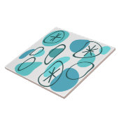 Retro Abstracte kunst Rocks Turquoise Tegeltje (Zijkant)