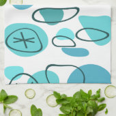 Retro Abstracte kunst Rocks Turquoise Theedoek (Gevouwen)