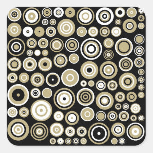 Retro Abstracte Kunst van het Patroon - Stickers