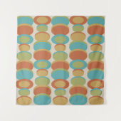 Retro Abstracte kunstcirkels veelkleurig Wandkleed (Voorkant (horizontaal))