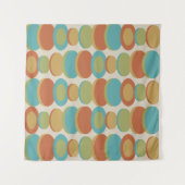 Retro Abstracte kunstcirkels veelkleurig Wandkleed (Voorkant)