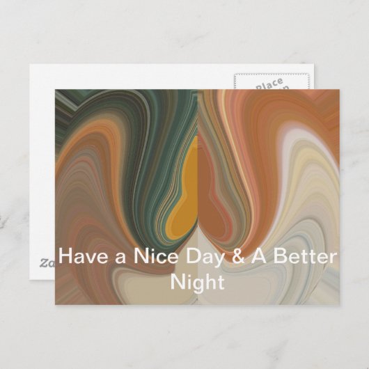 Retro Abstracte kunstdruk Briefkaart (Voorkant / Achterkant)