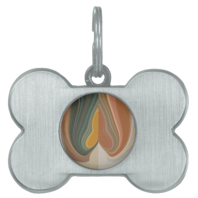 Retro Abstracte kunstdruk Huisdieren Naamplaatje (voorkant)