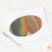 Retro Abstracte kunstdruk Ovale Sticker (Envelop)
