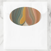 Retro Abstracte kunstdruk Ovale Sticker (Tas)