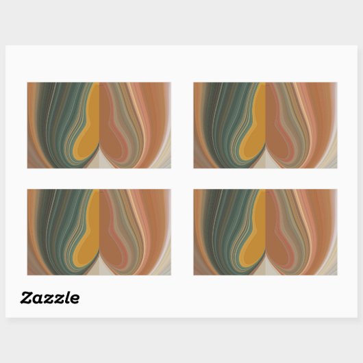 Retro Abstracte kunstdruk Rechthoekige Sticker (Vel)