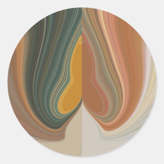 Retro Abstracte kunstdruk Ronde Sticker (Voorkant)