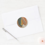 Retro Abstracte kunstdruk Ronde Sticker (Envelop)