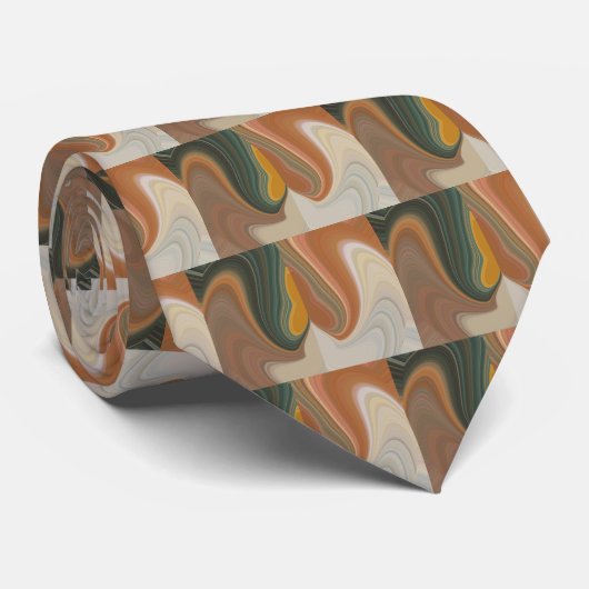 Retro Abstracte kunstdruk Stropdas (Opgerold)