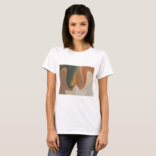 Retro Abstracte kunstdruk T-shirt (Voorkant volledig)