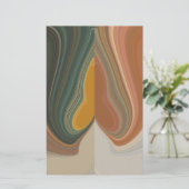 Retro Abstracte Kunstprint Briefpapier (Staand voorkant)