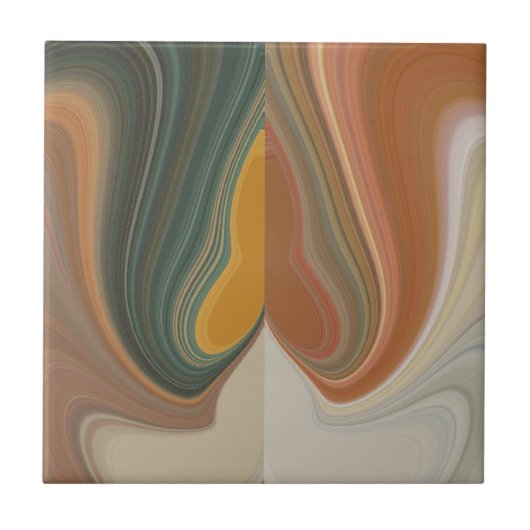 Retro Abstracte Kunstprint Tegeltje (Voorkant)