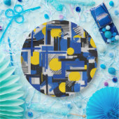 Retro Abstracte Kwaststreek (7) Papieren Bordje (Feest)