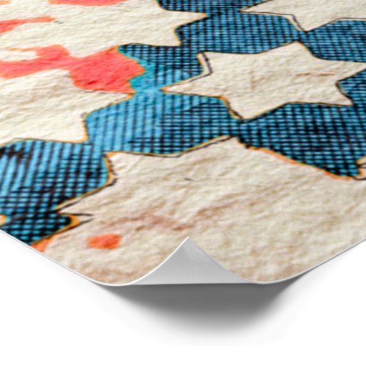 retro  abstracte lappendeken achtergrondinformatie poster (Hoek)