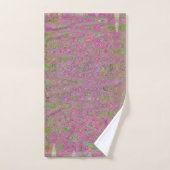 Retro Abstracte Magenta en groene Squiggly lijnen Bad Handdoek (Handdoek)