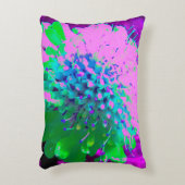 Retro Abstracte Magenta en Lime Green Flower Accent Kussen (Voorkant(Verticaal))