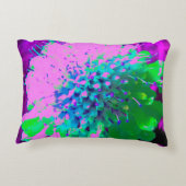 Retro Abstracte Magenta en Lime Green Flower Accent Kussen (Achterkant)
