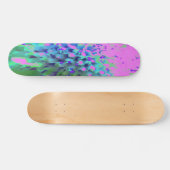 Retro Abstracte Magenta en Lime Green Flower Persoonlijk Skateboard (Horizontaal)
