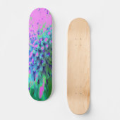 Retro Abstracte Magenta en Lime Green Flower Persoonlijk Skateboard (Voorkant)