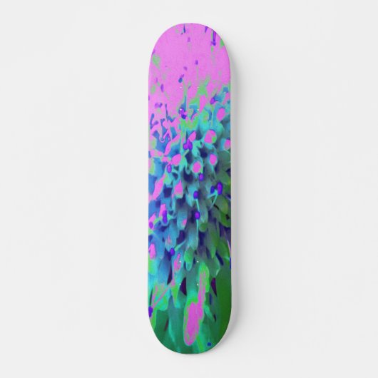 Retro Abstracte Magenta en Lime Green Flower Persoonlijk Skateboard (Voorkant)