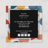 Retro Abstracte Mideeuw QR Code Social Media Vierkante Visitekaartje (Achterkant)