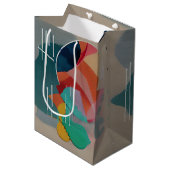 Retro abstracte minimalistische kunst medium cadeauzakje (Voorkant Gekanteld)