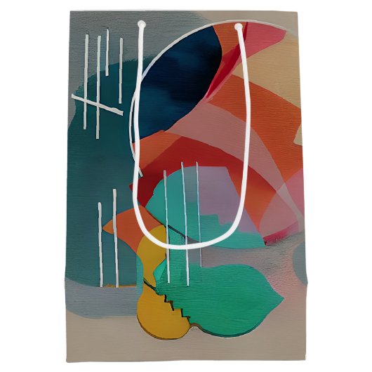 Retro abstracte minimalistische kunst medium cadeauzakje (Achterkant)