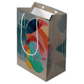 Retro abstracte minimalistische kunst medium cadeauzakje (Achterkant Gekanteld)