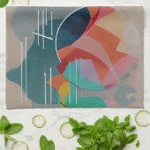 Retro abstracte minimalistische kunst theedoek (Gevouwen)