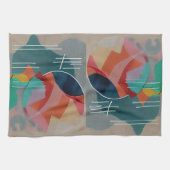 Retro abstracte minimalistische kunst theedoek (Horizontaal)