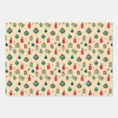 Retro Abstracte nostalgische winterkerst Inpakpapier Vel (Voorkant 2)