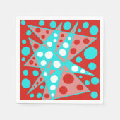 Retro abstracte ontwerpen in rood, wit & turquoise servet (Voorkant)